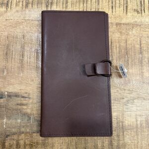 NWT Crate & Barrel Brown Leather Travel Wallet
